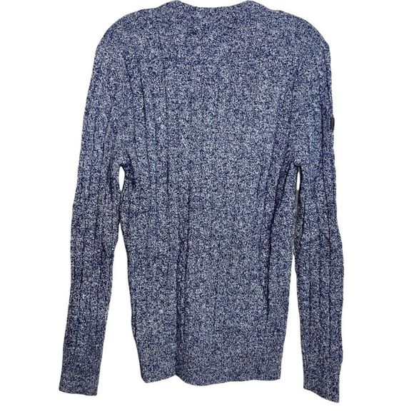 SUPER DRY Men’s Navy Marine Twist Blue Marled Long Sleeve Sweater - Picture 3 of 6